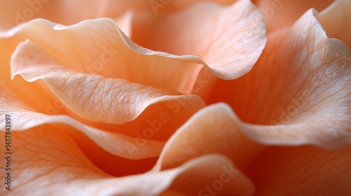 Peach-toned rose petals, soft, undulating texture