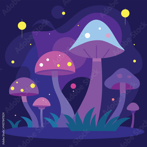 vector illustration of mushrooms