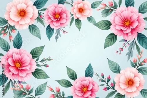 Wallpaper Mural Delicate watercolor floral repeat, soft pastel hues, summer, pattern, pretty Torontodigital.ca
