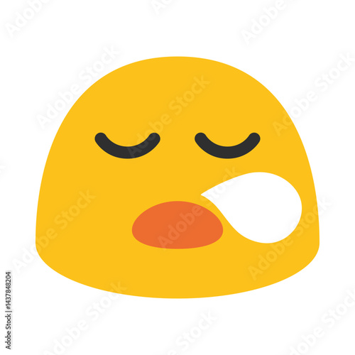 Sleepy face emoji illustration, clipart, isolated on white background