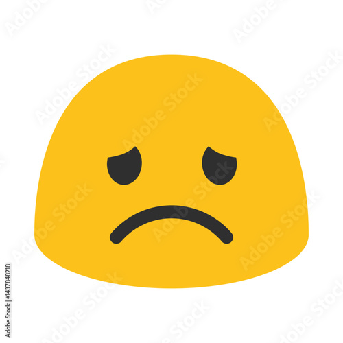 Sad emoji illustration, clipart, isolated on white background