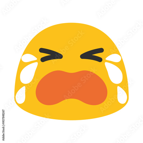 Angry crying emoji illustration, clipart, isolated on white background
