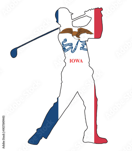 Iowa State Golfer Swing Silhouette