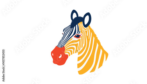 Wallpaper Mural Colorful zebra illustration with vibrant patterns   Torontodigital.ca