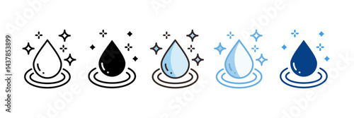 Clean Water Icon Set Multiple Style Collection