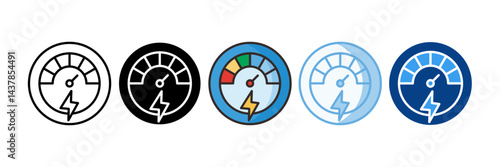 Energy Meter Icon Set Multiple Style Collection