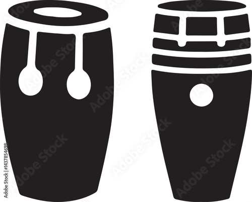 Conga Drum Silhouette Vector Illustration