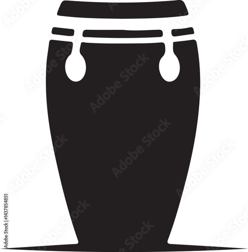 Traditional Conga Drum Silhouette Vector