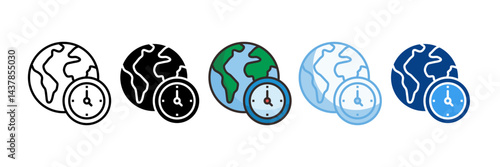 Earth Hour Icon Set Multiple Style Collection