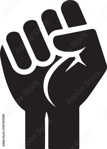 Strong Hand Fist Silhouette Vector Icon
