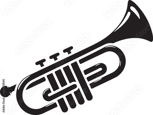 Jazz Trumpet Icon Silhouette Vector Artwork