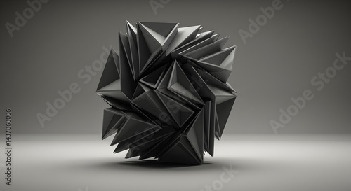Complex Geometric Formation Displaying a Dark Triangular Pattern in High Definition