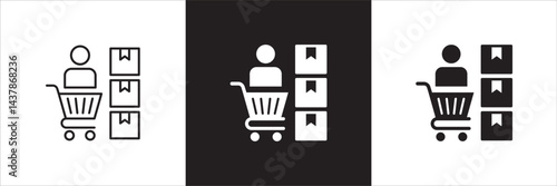 Consumer icon. online shopping user buyer icon. Shopper symbol. Customer sign. Icon symbol suitable for self service store, customer, buy. Vector  illustration