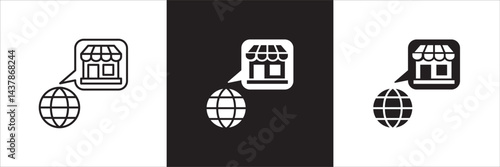 Store icon. Online shop icon. Marketplace symbol. Icon symbol suitable for retail, retailer, seller, online shop, e-commerce, application, web store. Vector illustration
