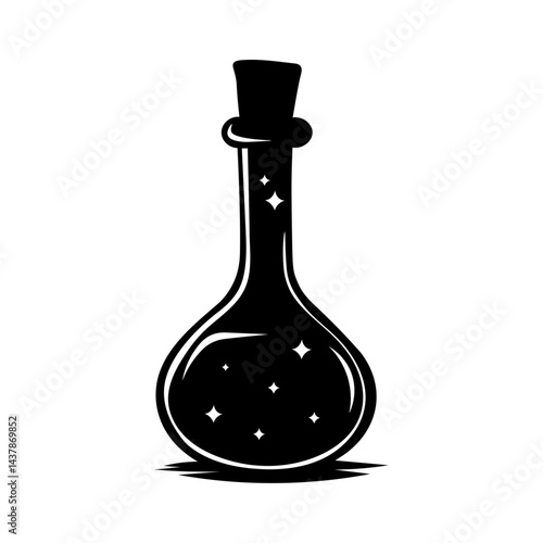 Obraz na płótnie Magic potion silhouette. Bottle with potion w salonie