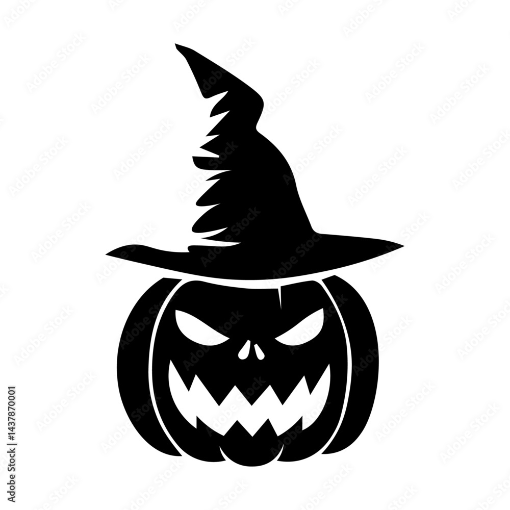 Scary Halloween pumpkin silhouette 5