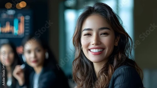 Wallpaper Mural Confident businesswoman leading a global team discussion on distribution strategies Torontodigital.ca