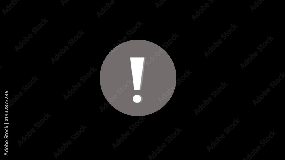 exclamation mark animation on dark screen. exclamation loop warning sign. stop motion sign, warning sign exclamation mark doddle animation. concept of warning, caution, alert, attention. exclamation mark animation on dark screen. exclamation loop warning sign. stop motion sign, warning sign exclamation mark doddle animation. concept of warning, caution, alert, attention.