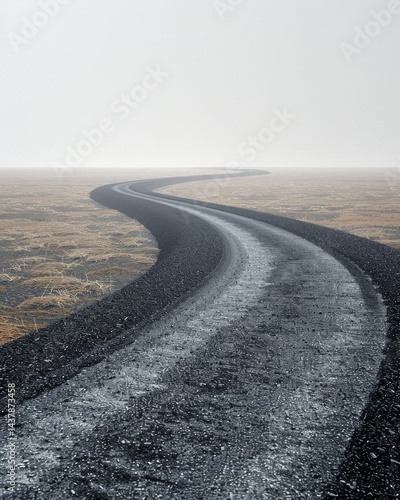 Wallpaper Mural Curved highway in 3d illustration  a scenic asphalt road design for transportation visuals Torontodigital.ca