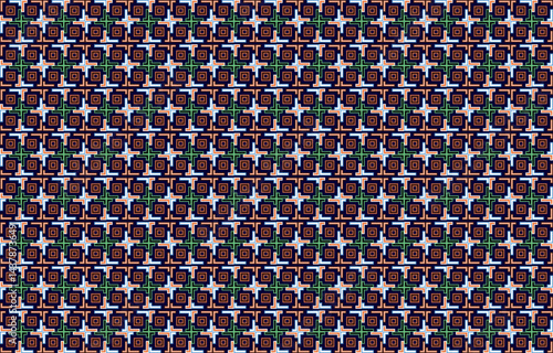 tribal ethnic themes geometric seamless background with a Peruvian american indigenous pattern. Textile print with rich native American tribal themes in an ethnic traditional style. Clothing with Nava