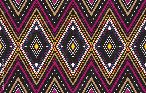 Aztec ethnic background design vector with a seamless pattern. Traditional motifs are illustrated. Element of a seamless pattern template