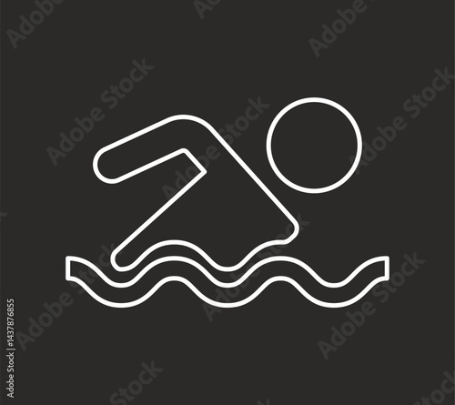 Outline Swimmer sign icons lifeguard safety swimming vector image