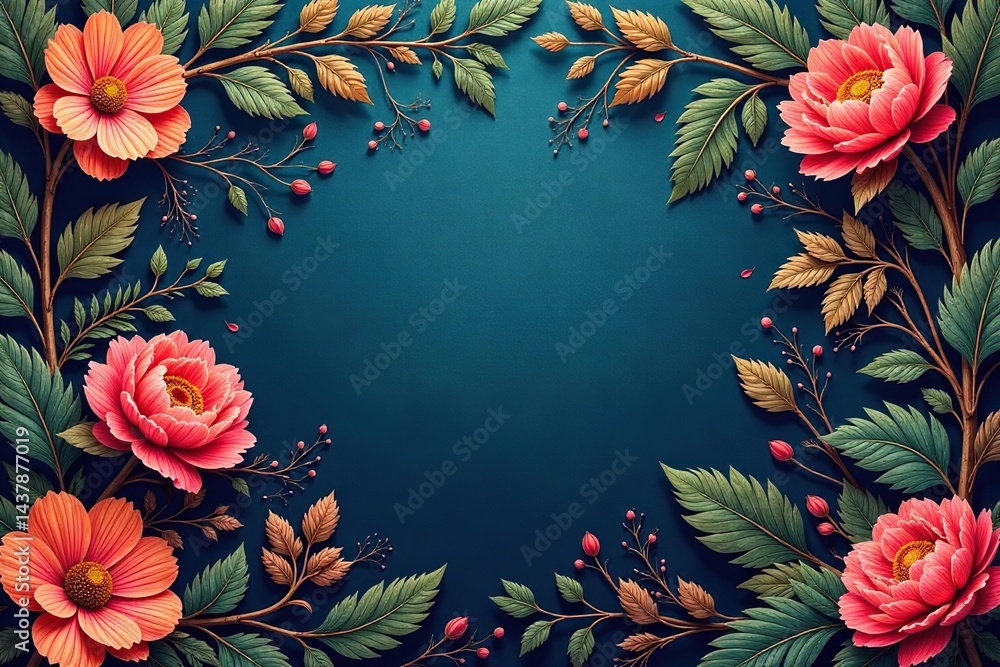 Intricate floral damask, swirling leaves and vines, scroll, art Intricate floral damask, swirling leaves and vines, scroll, art