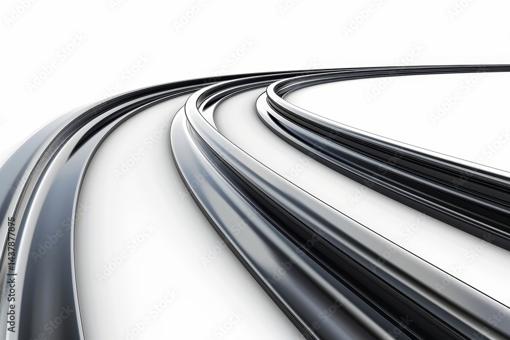 Curved highway with asphalt road in a detailed 3d illustration for visual impact and design Curved highway with asphalt road in a detailed 3d illustration for visual impact and design