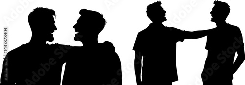 Friends Talking and Laughing Silhouettes