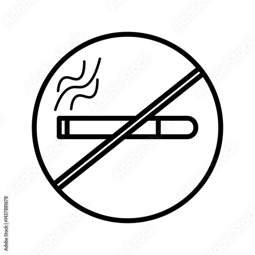 no smoking icon white on background