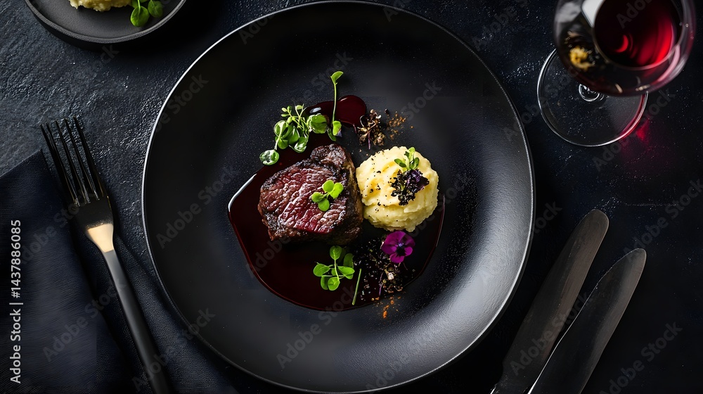 Gourmet Fusion: Artistic Plating of Fine Dining Cuisine in a Luxury Restaurant