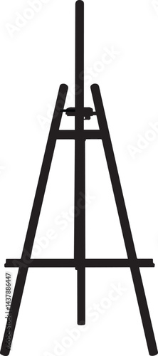 Vector illustration of a silhouette of a easel stand. 
