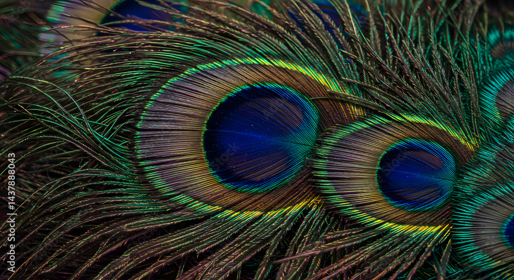 Fototapeta premium Peacock Feathers: A Symphony of Colors and Elegance
