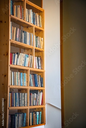 Obraz na płótnie bookshelf in the library w salonie