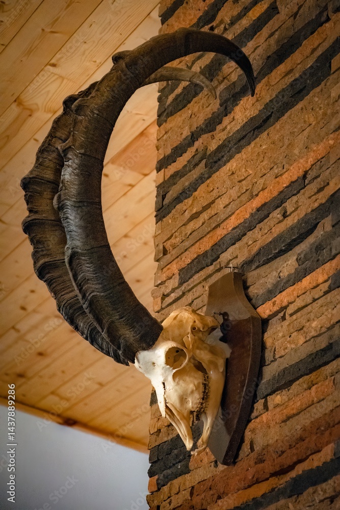 ibex skull on the wall