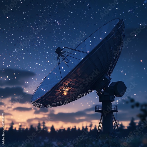 Wallpaper Mural Close up CGI animation of a satellite dish pointing Torontodigital.ca