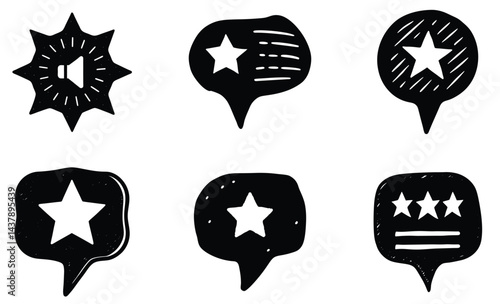 Feedback icon unique silhouette black  vector art set design