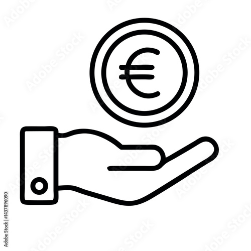 A hand holds a dollar sign while another hand uses a magnifying glass to examine a euro coin, representing financial analysis in business.