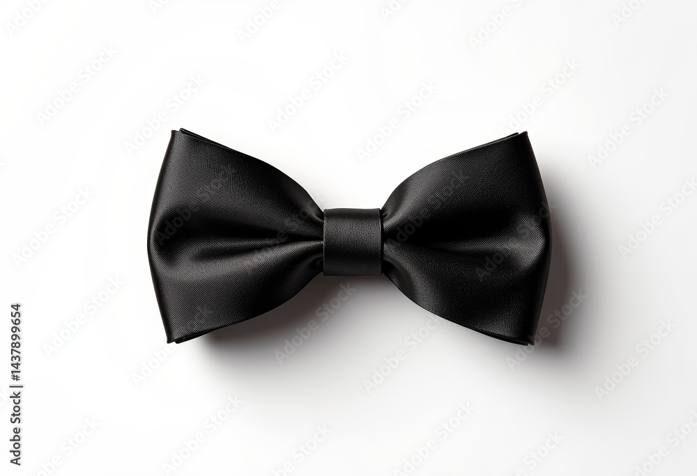 Elegant black bow tie on white background Elegant black bow tie on white background