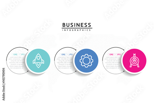 Vector business Presentation Connecting Steps Infographic Template