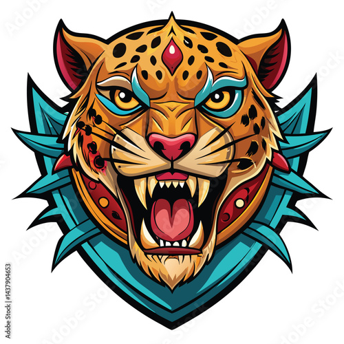 Fierce Leopard Head Mascot Design