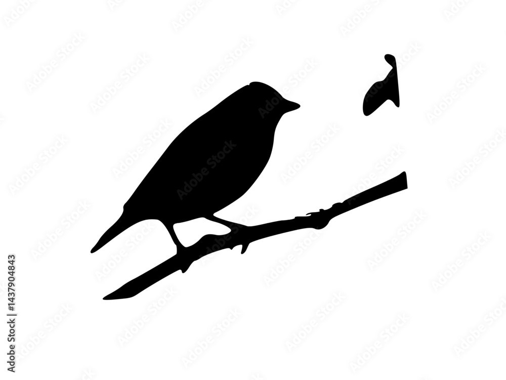 Obraz premium vector or illustration of a bird perched on a wooden branch