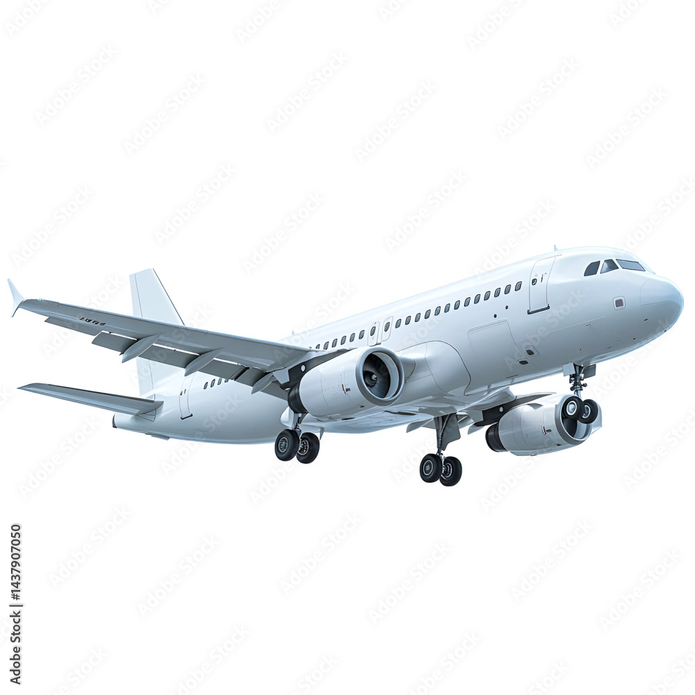 Obraz premium Modern airplane in flight commercial travel graphic