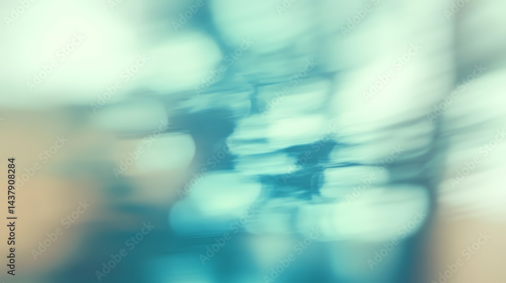 Fototapeta premium Abstract Blue Water Reflection Background with Motion Blur and Soft Light