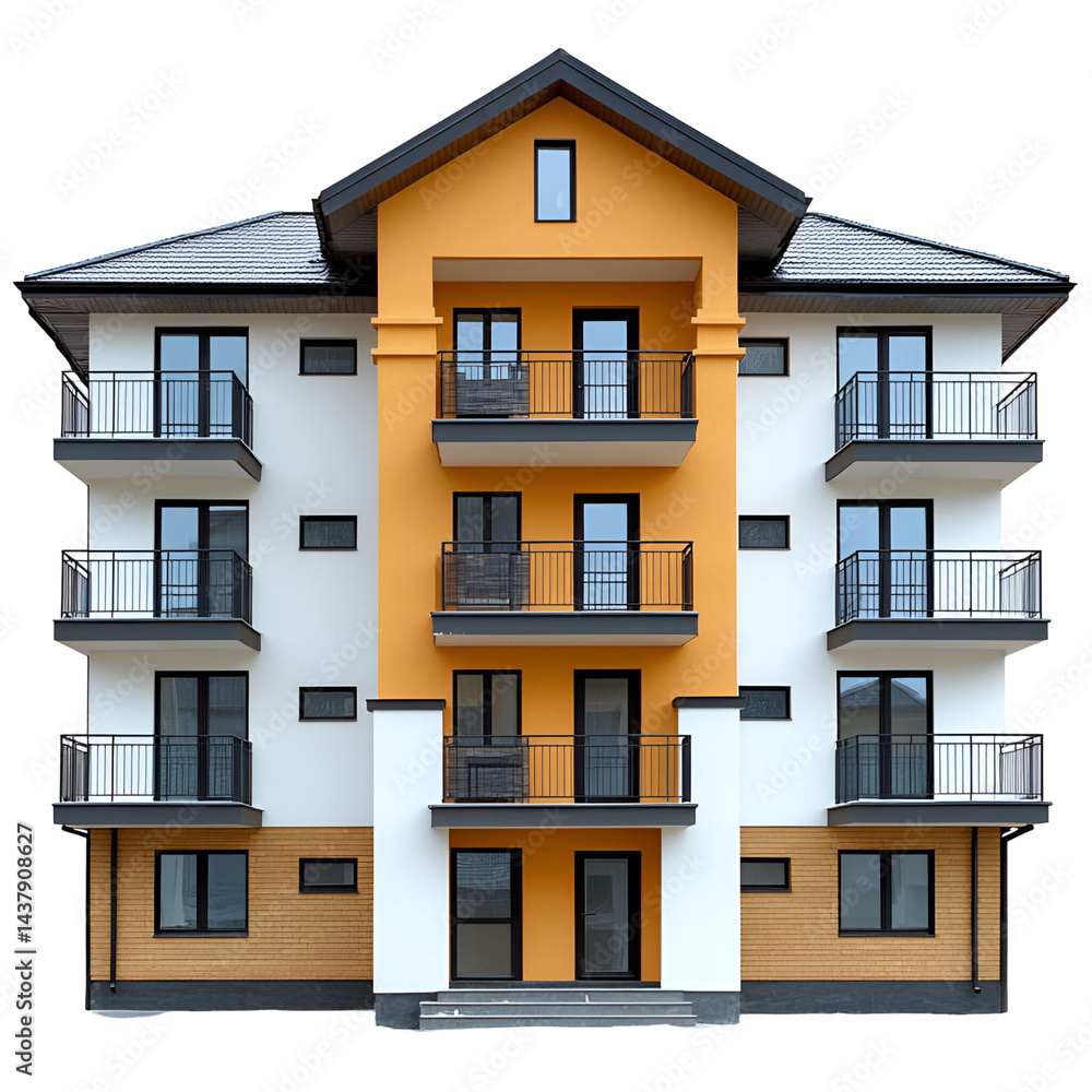 Fototapeta premium Modern multistory apartment building exterior