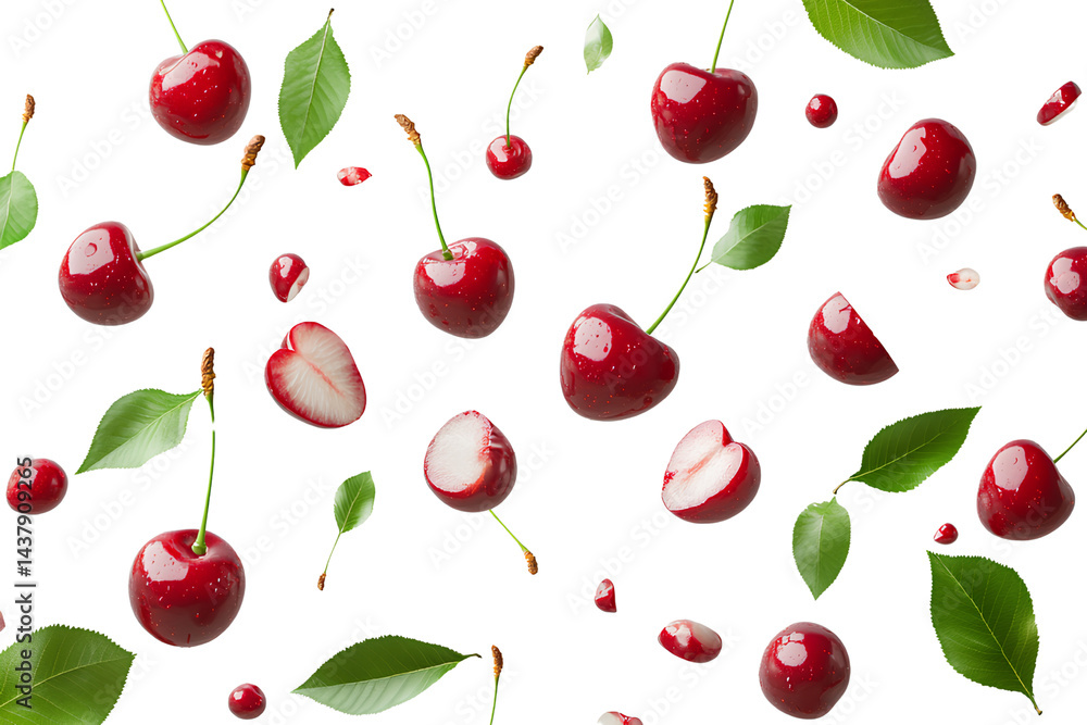 Fruit cherry isolated on transparent background Fruit cherry isolated on transparent background