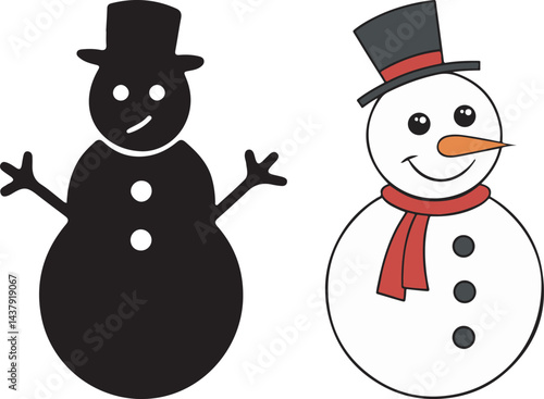 snowman with a red scarf
