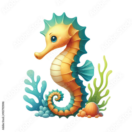 A sea horse vector