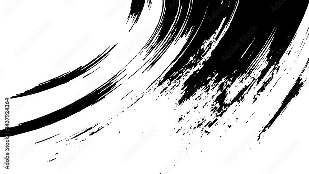 Fototapeta premium Grunge black and white urban vector texture. design brush strokes. Overlay texture. Faded black-white dyed paper texture. Sketch grunge design. Use for poster, cover, banner, mock-up, stickers layout.