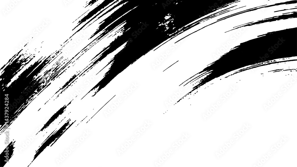 Fototapeta premium Grunge black and white urban vector texture. design brush strokes. Overlay texture. Faded black-white dyed paper texture. Sketch grunge design. Use for poster, cover, banner, mock-up, stickers layout.